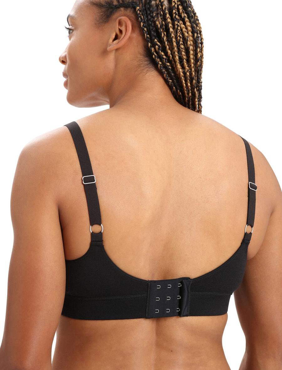 One Piece & Sets Icebreaker Merino Queens Clasp Bra Damskie Czarne | PL 1213NWYB